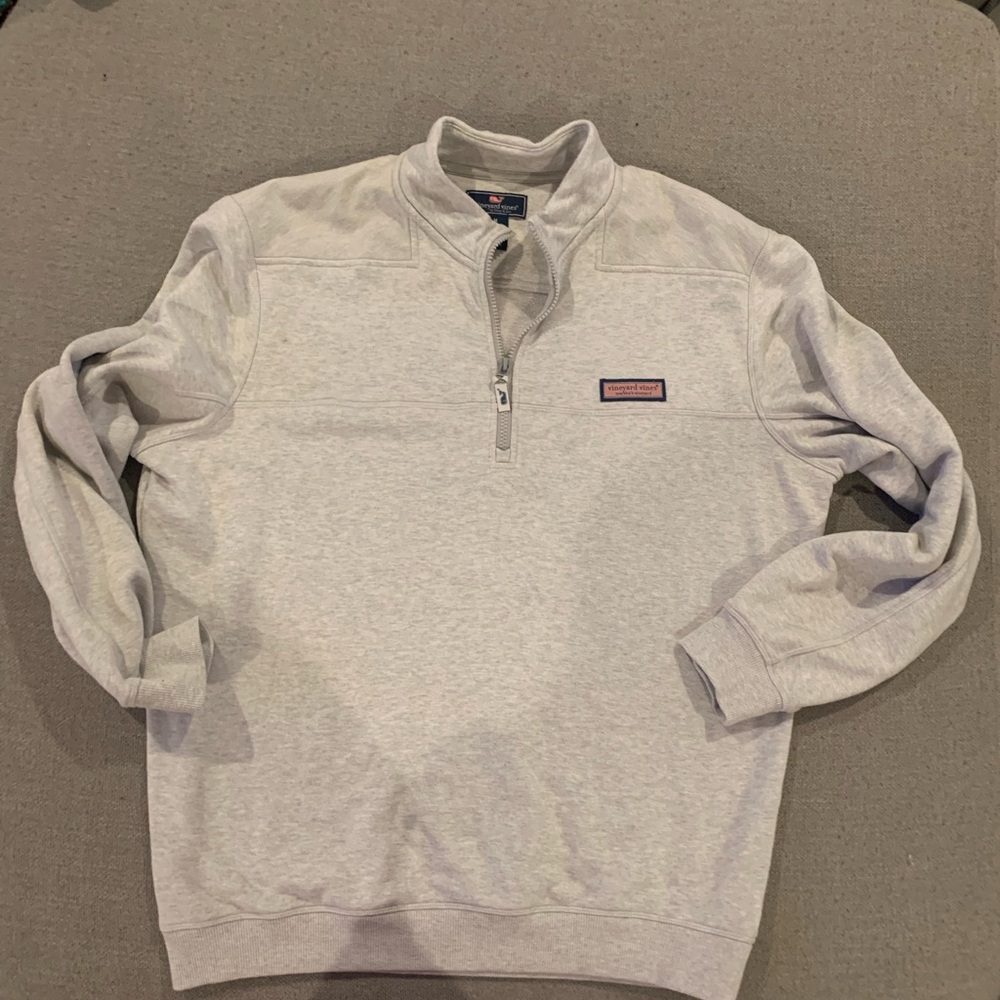 Vineyard Vines Heather Gray Quarter-Zip Sweatshirt